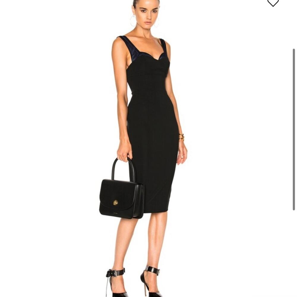 Victoria Beckham Dense Rib Trompe L’Oeil Fitted Dress
